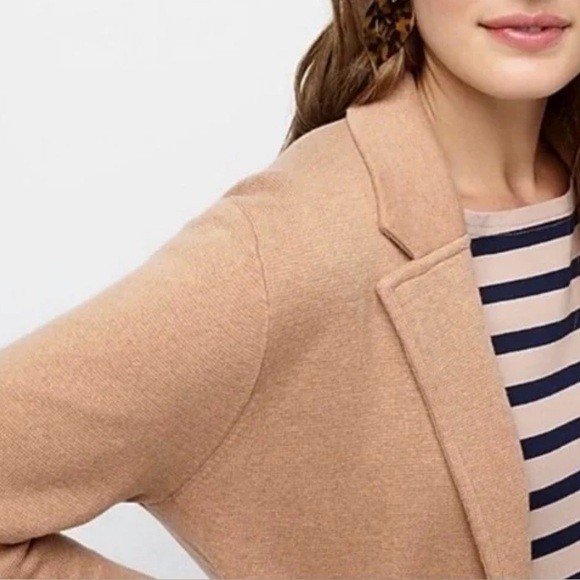 J Crew 365 Sophie Open Front Sweater Blazer Cardigan Women XS Camel Preppy Chic - Picture 4 of 13